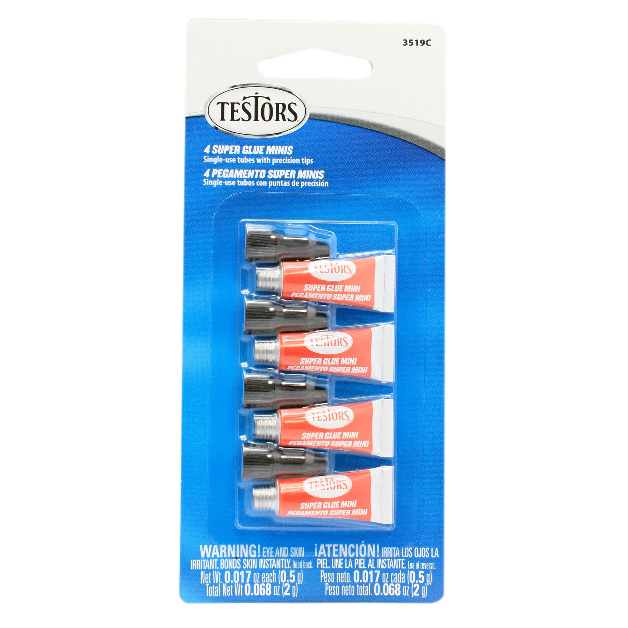 Testors Super Glue Set Single Use 4 Tubes