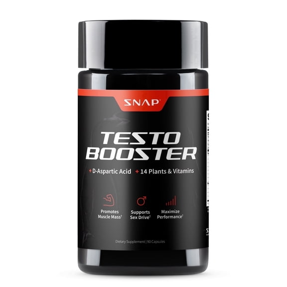 Snap Supplements Testo Energy Men's Vitality Support, 90 Capsules, Adult Dietary Supplement, Easy-to-Use Capsule Format, For energy, stamina and strength support, Daily men's vitality support