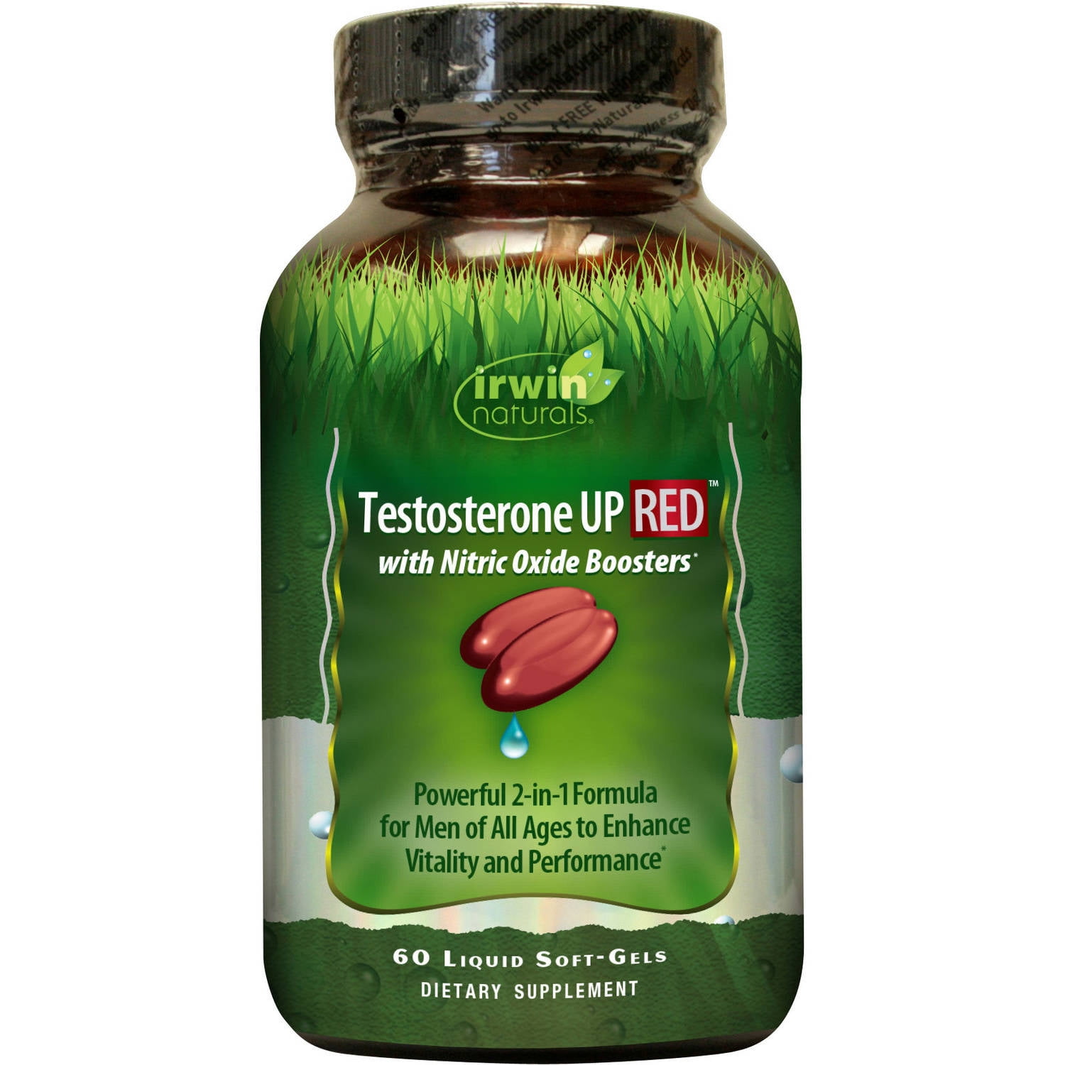 Testosterone UP RED with Nitric Oxide Boosters for Men (60 Liquid