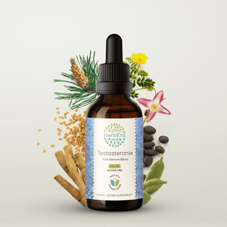 HerbEra Testosteronix Extract, Dietary Supplement Herbal Formula, Made from Ashwagandha, Tribulus Fruit, Saw Palmetto Berry, Cardamom Pods, Barrenwort, Fenugreek. Pine Pollen 2 oz
