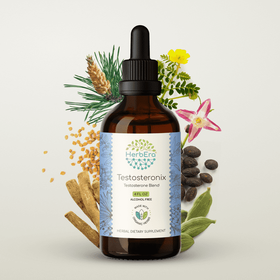 HerbEra Testosteronix  Extract, Dietary Supplement Herbal Formula, Made from Ashwagandha, Tribulus Fruit, Saw Palmetto Berry, Cardamom Pods, Barrenwort, Fenugreek. Pine Pollen 4 oz