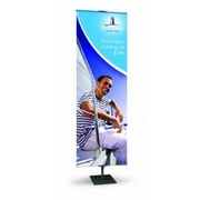 Testrite Visual Products BN2-B Classic Banner Stands 24 in. Classic Banner Stand- Silver