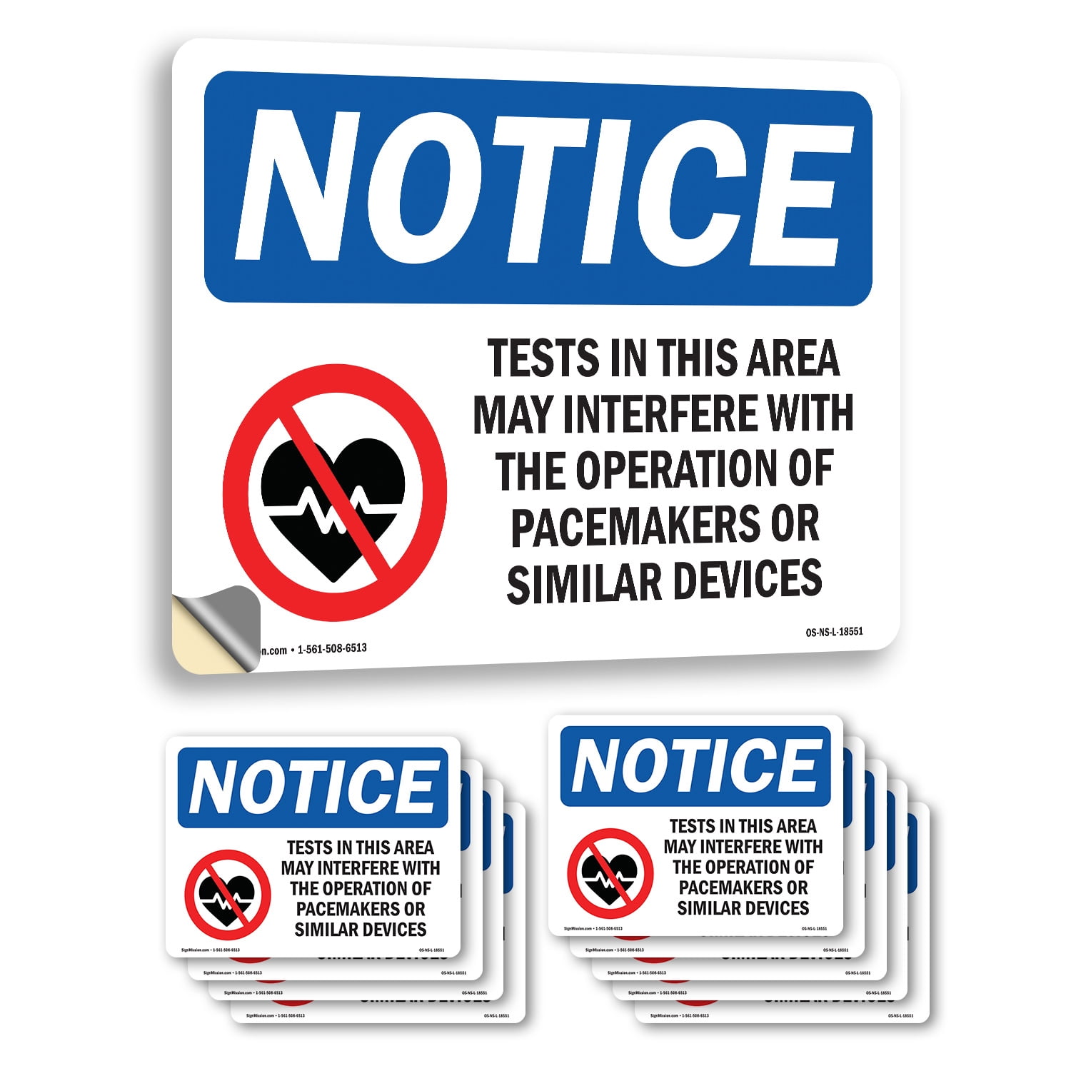 Tests In This Area May Interfere With Symbol OSHA Notice Vinyl Decal ...