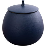 Tesyar Airtight Ceramic Kitchen Canister, 200ml Round Storage Jar with Lid for Tea, Coffee, Spices and Pantry Food Organization Dark Blue
