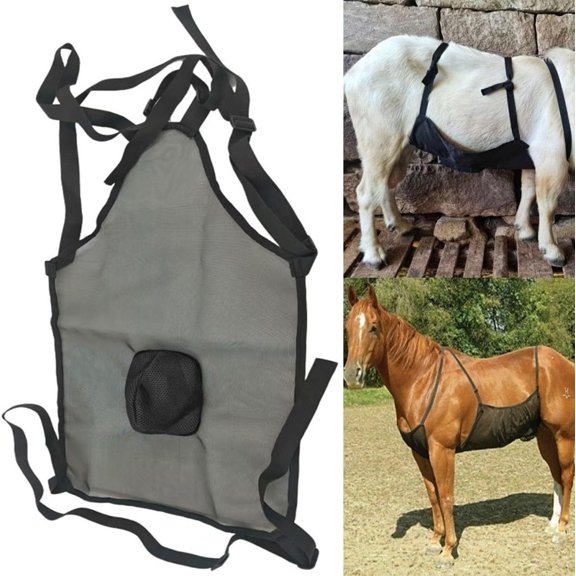 Tesyar Anti Breeding Goat Apron, Breathable Mesh Anti-Mating Skirt with Adjustable Straps for Sheep Goat Livestock (Black)