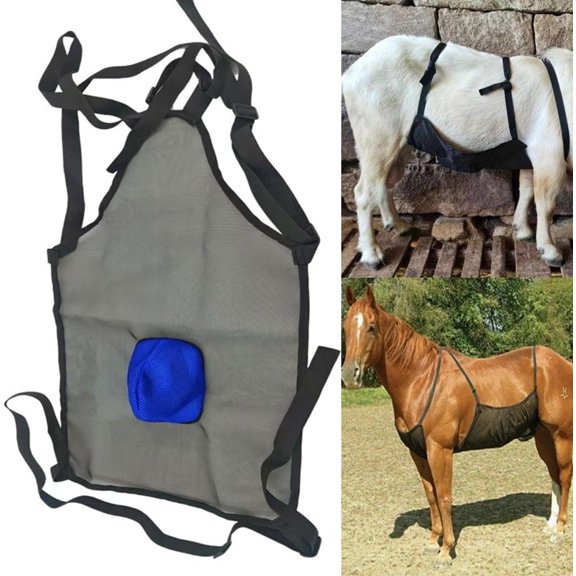 Tesyar Anti Breeding Goat Apron, Breathable Mesh Anti-Mating Skirt with Adjustable Straps for Sheep Goat Livestock (Blue)