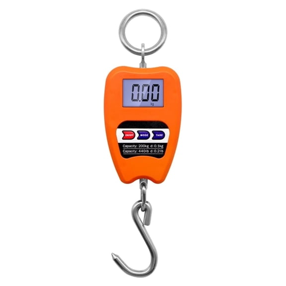 Tesyar Digital Hanging Scale, 440 lb Heavy-Duty LCD Crane Scale with Hook, 1 Piece(Orange)