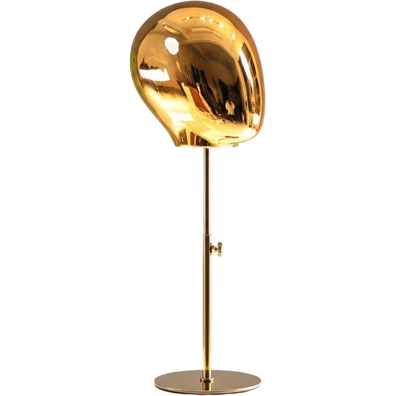 Tesyar Gold Adjustable Mannequin Head Stand, 21 Inch Metal Wig Hat Display Holder for Salon & Home Use(Gold)