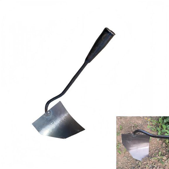 Tesyar Thickened Manganese Steel Hand Hoe, Triangular Sharp Blade Manual Tiller for Weeding Digging Planting Soil Turning