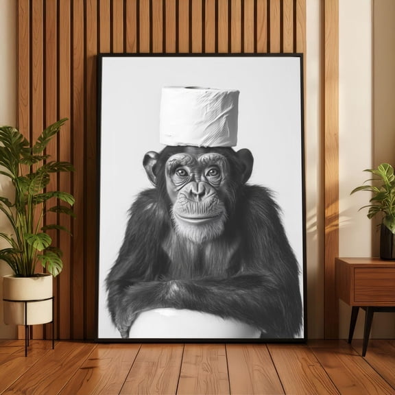 Tet Paper Monkey Bathroom Classic Fashion Poster Unframed Paper Print