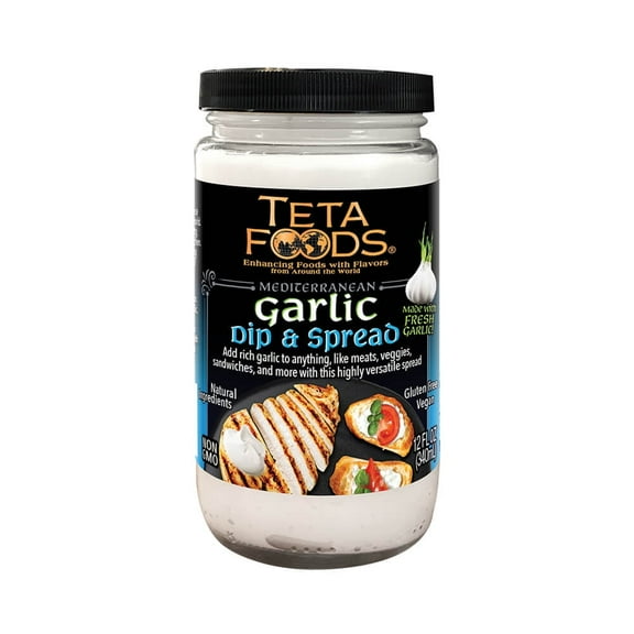 Teta Foods Garlic Dip and Spread  - Toum 3 pack - 12oz