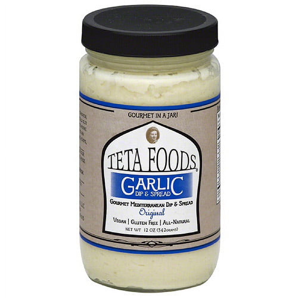Teta Foods Original Garlic Dip & Spread, 12 oz, (Pack of 12)
