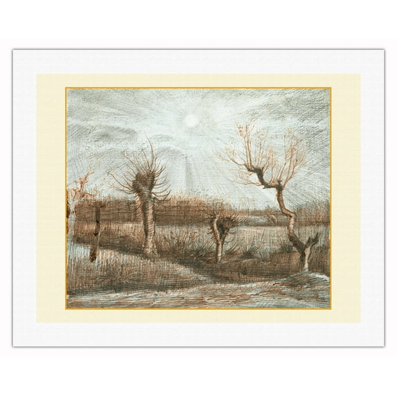 Tetards (Pollards Birch Trees) - From an Original Color Painting by Vincent van Gogh c.1884 - Fine Art Rolled Canvas Print (Unframed) 20in x 26in
