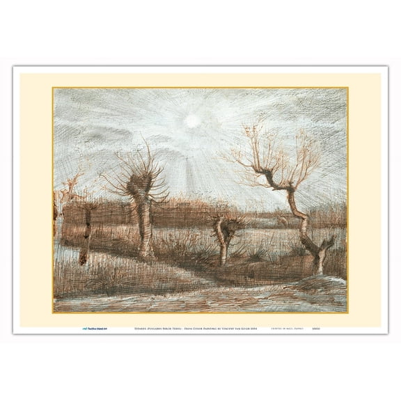 Tetards (Pollards Birch Trees) - From an Original Color Painting by Vincent van Gogh c.1884 - Master Art Print 10in x 14in