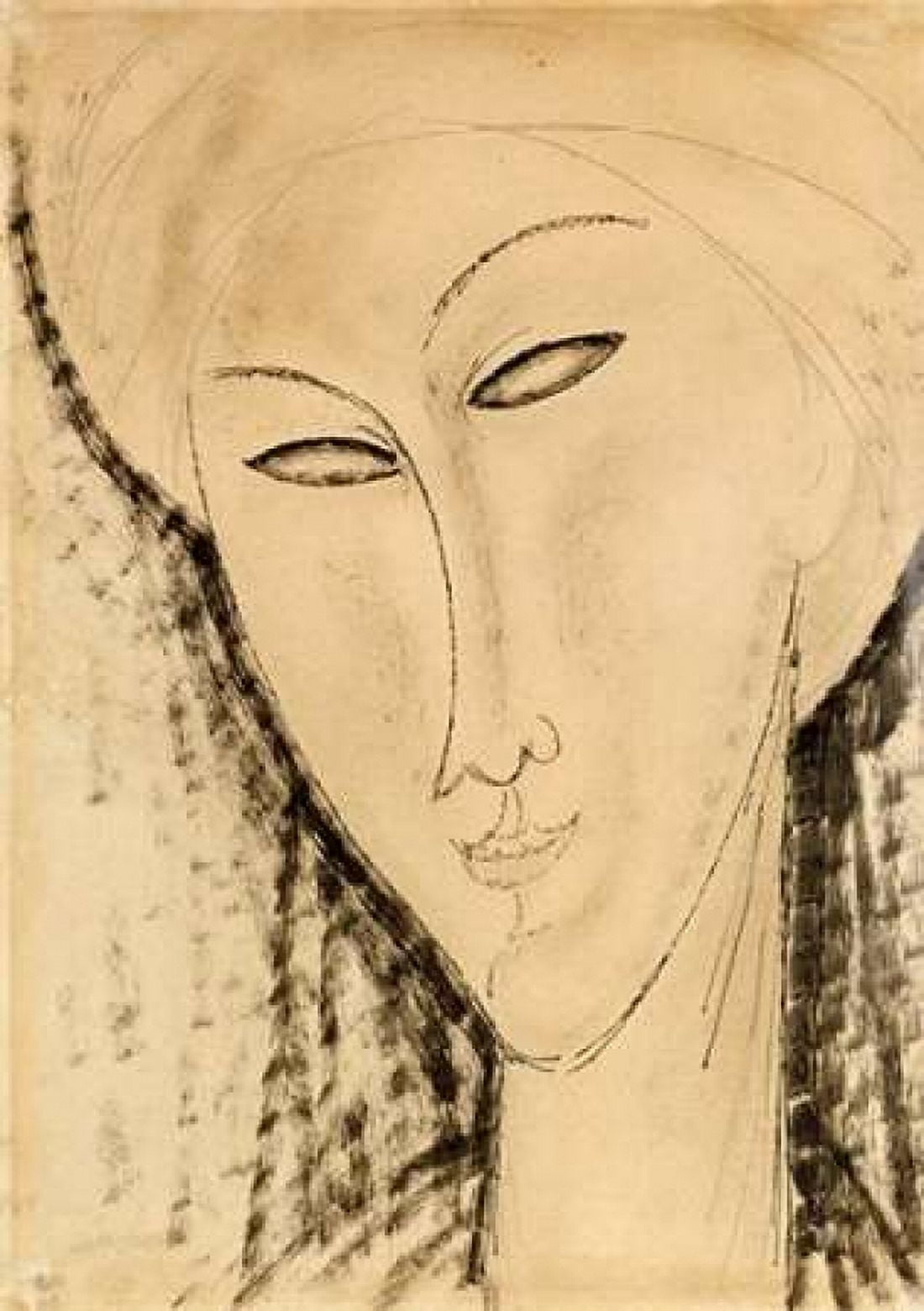 Tete De Femme Canvas Art - Amedeo Modigliani (20 x 28)