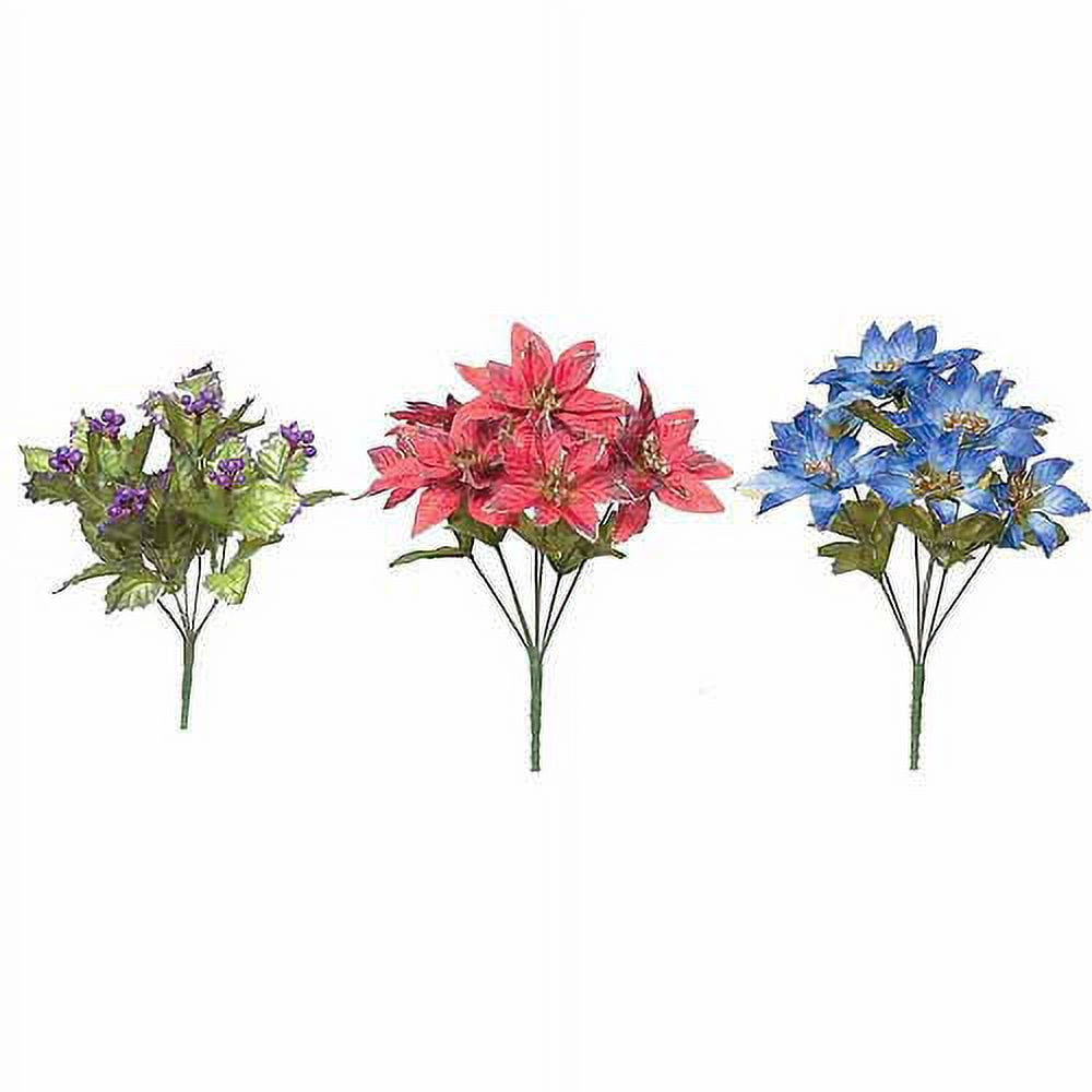 Teters Floral 13" Accent Color Assotrment Poinsettias, 3 Count., 24 Piece