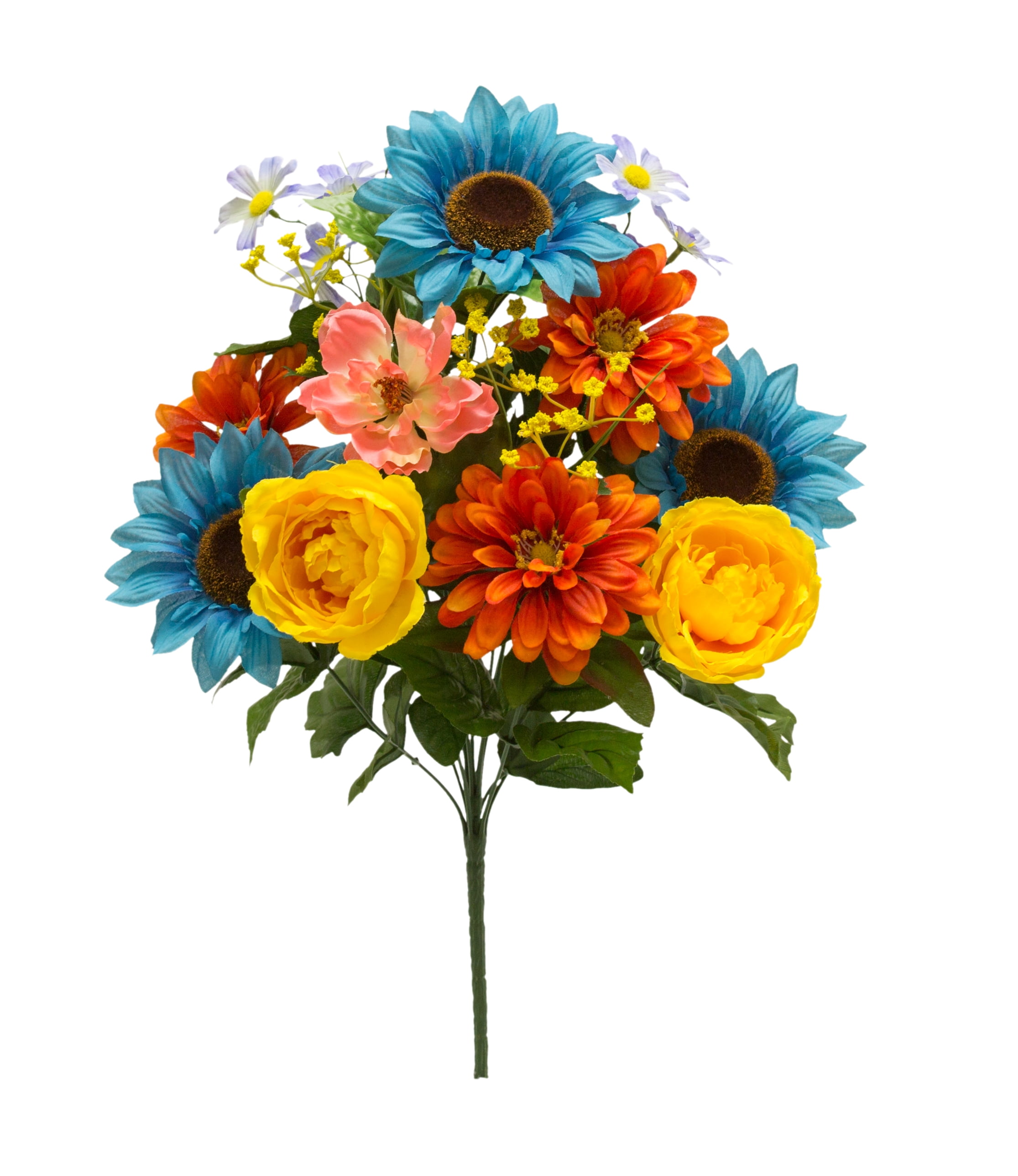 Teters Floral Autumn Collection 20" Teal, Orange, Yellow, & Pink