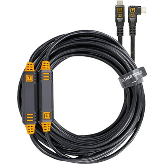 Tether Tools TetherPro 31' USB-C Straight to Right-Angled Cable, Non-Reflective Black