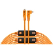 Tether Tools TetherPro Optima 10G 31 USB-C Straight to USB-C Right Angle Cable, Orange