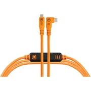 Tether Tools TetherPro Optima 10G 15 USB-C Straight to USB-C Right Angle Cable, Orange