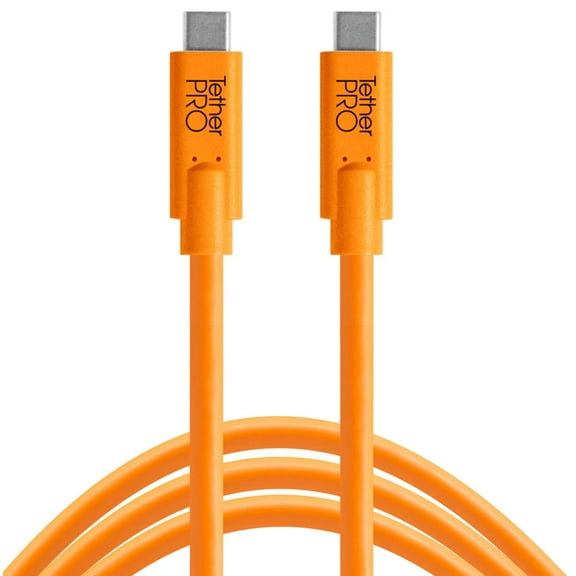 Tether Tools TetherPro USB Type-C Male to USB Type-C Male Cable (15', Orange)