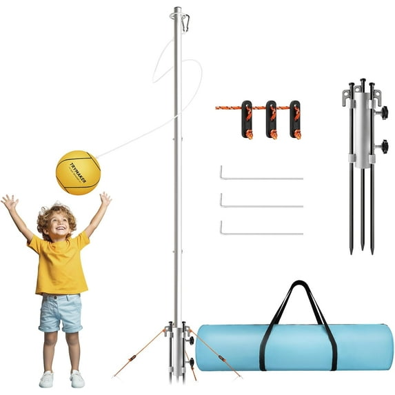 Tetherball Set, Tether Balls and Rope for Backyard and Outdoor,Set with Base for Kids and Adult.