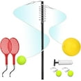 thumbnail image 1 of Tetherball Tennis Set with with 360° Swivel Hook Pole，Ball, Rope and Paddle Set.Tetherball Outdoor Equipment for Backyard，Lawn Game, 1 of 5