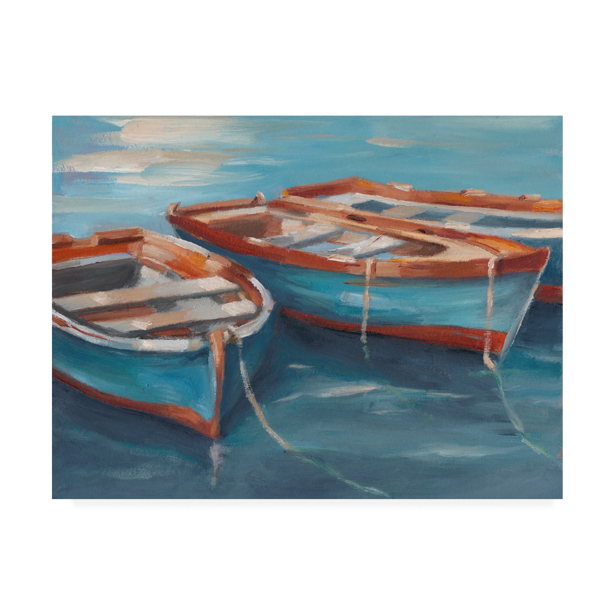 Tethered Row Boats II' Canvas Art by Ethan Harper