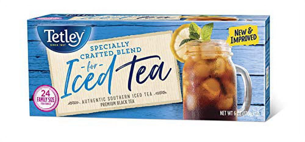 Tetley Black Tea, Iced Tea Blend, Family Size, 24 Tea Bags - Walmart.com