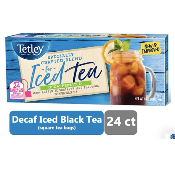 Tetley Decaffeinated Iced Tea Blend Tea Bags 24 Ct. Box