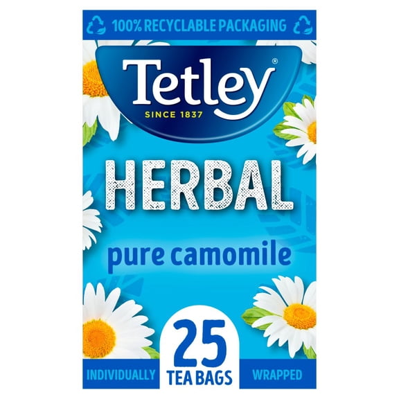 Tetley Herbal Pure Camomile 25 Compostable Tea Bags 37.5g (pack of 6)