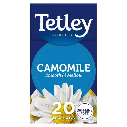 Tetley Herbal Pure Camomile Tea Bags 20's, British Import (Pack of 3)