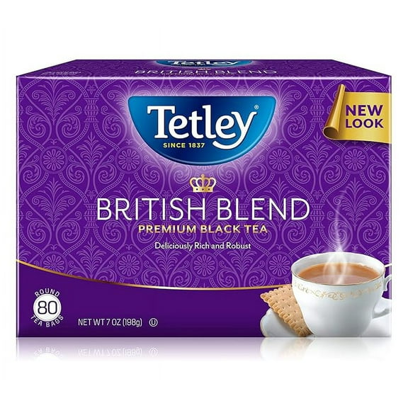 Tetley Premium Black Tea Bags Tea Bags, British Blend, 80 Count