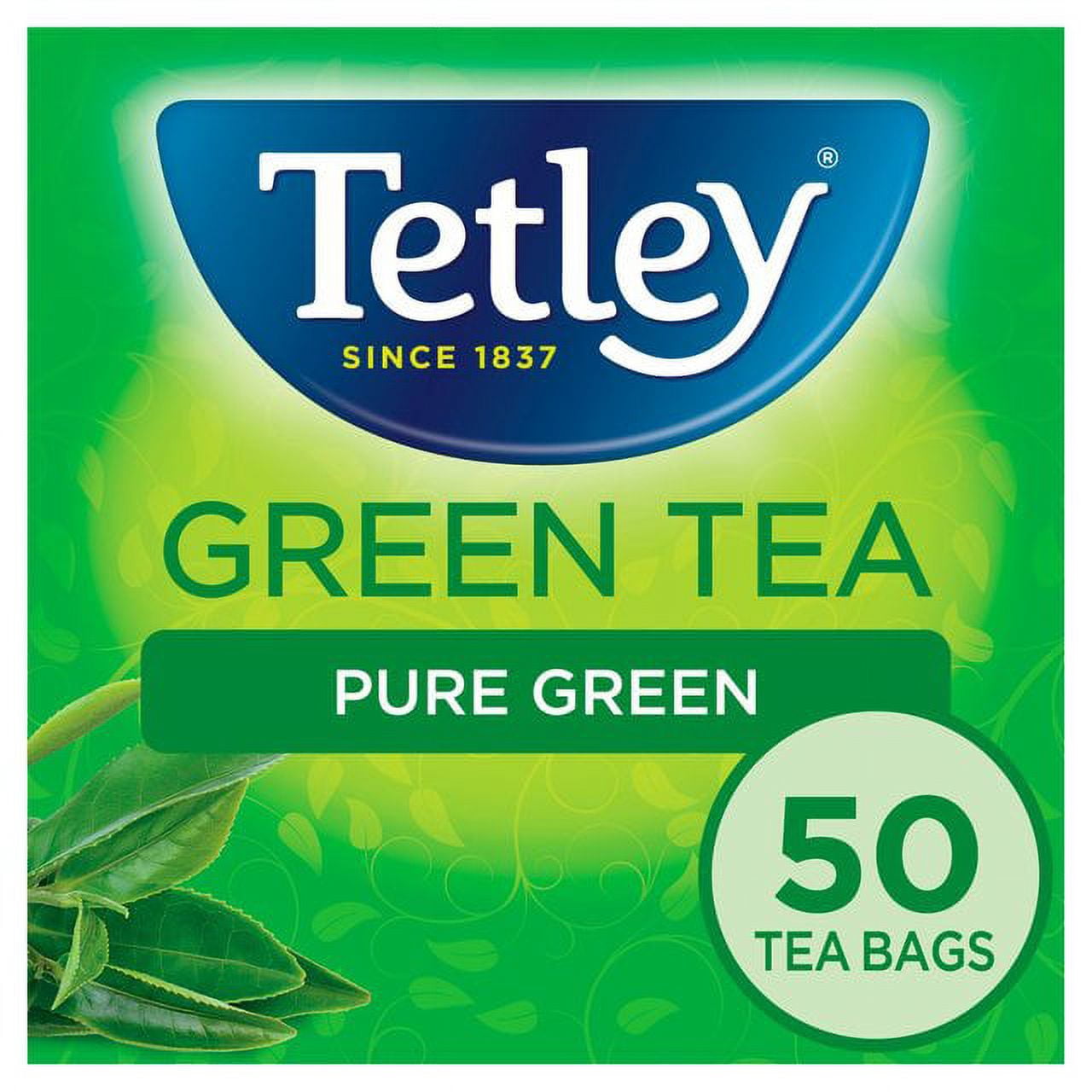 Tetley Pure Green Tea : 50 Tea Bags : UK Import