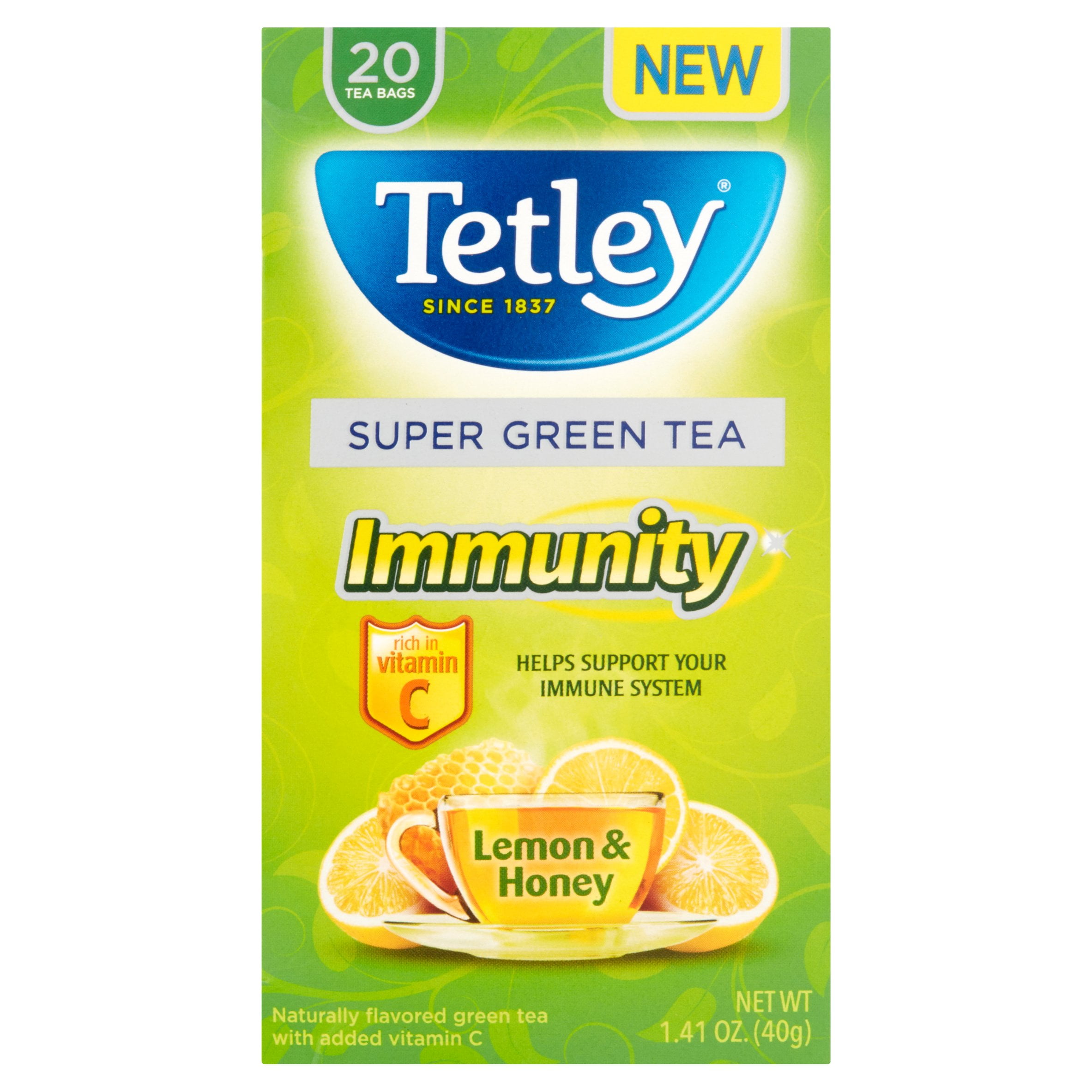 Tetley Tea Green Lemon Honey,20 Bg (Pack Of 6)