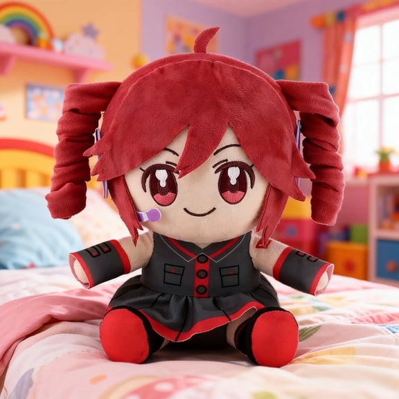 Teto Character Doll Toy Cute Virtual Singer Anime Plush Toy Doll(Red-22Cm)