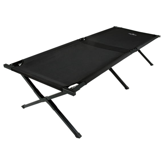 Teton Adventurer Cot Lightweight Folding Camping Cot with Steel Frame, Easy Setup & Carry Bag, Black