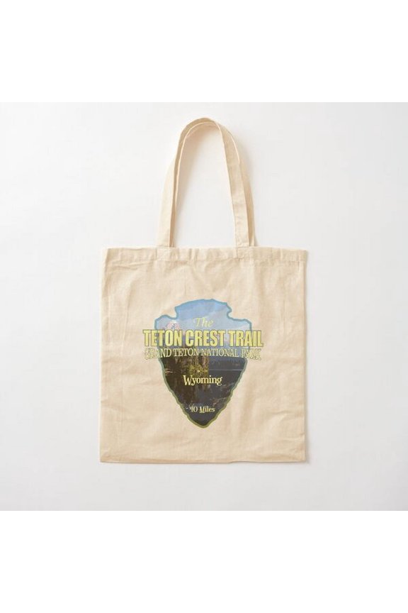 Teton Crest Trail (Arrowhead) Canvas Tote Bags, Reusable Shopping Bag