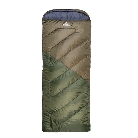 Teton Everyday Celsius XL 20°F Rectangular Sleeping Bag, Ivy Green, with Pillow & Carry Duffel