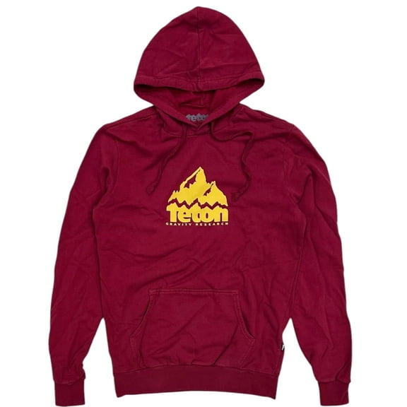 Teton Gravity Research Men's Grand Logo 2.0 Pullover Fleece Hoodie Sweatshirt (Small, Maroon)