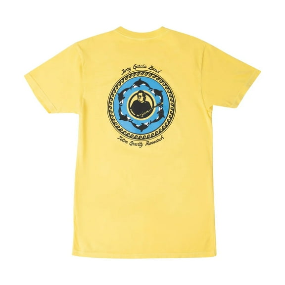 Teton Gravity Research Men's T-Shirt X Jerry Garcia Orca Spiral Crewneck Tee (Small, Yellow)