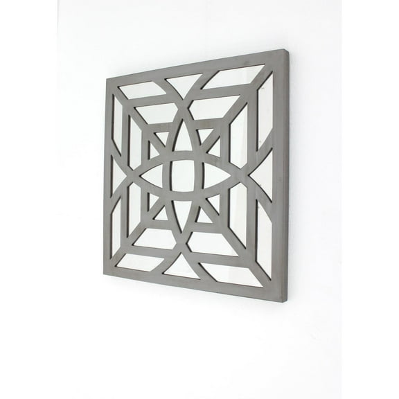 Teton Home WD-105 Square Mirror Wall Decor - Grey