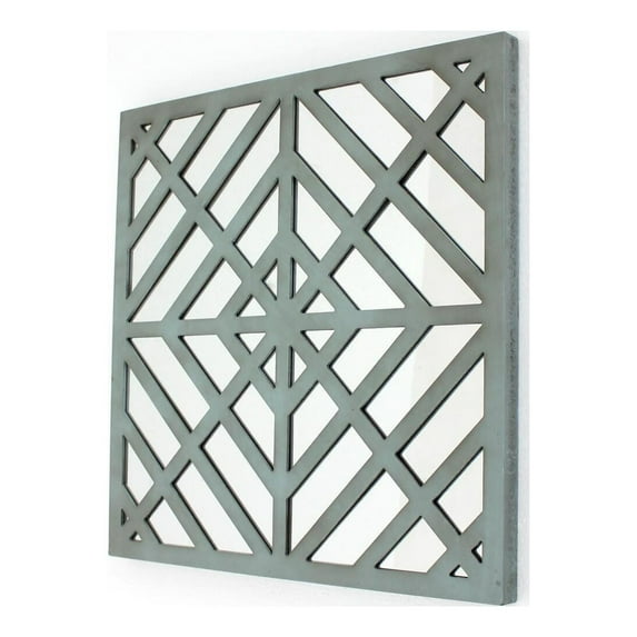 Teton Home WD-102 Square Mirror Wall Decor - Blue