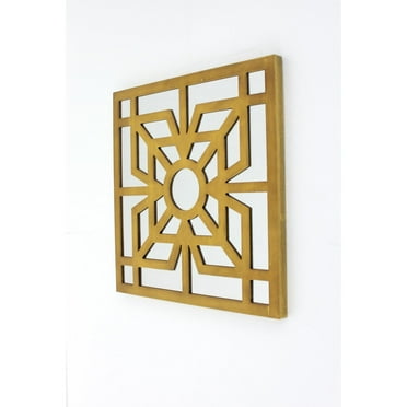 Teton Home WD-103 Square Mirror Wall Decor - Yellow