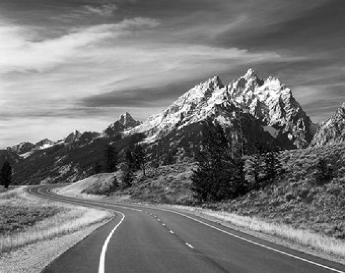 Teton Park Road and Teton Range Grand Teton National Park Wyoming Canvas Art - Adam Jones DanitaDelimont (34 x 27)