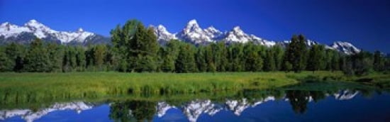 Teton Range Grand Teton National Park WY USA Canvas Art - Panoramic Images (36 x 12)