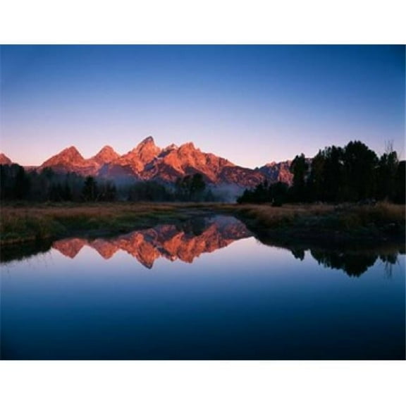 Teton Range Reflecting in Beaver Pond Grand Teton National Park Wyoming Print by Adam Jones