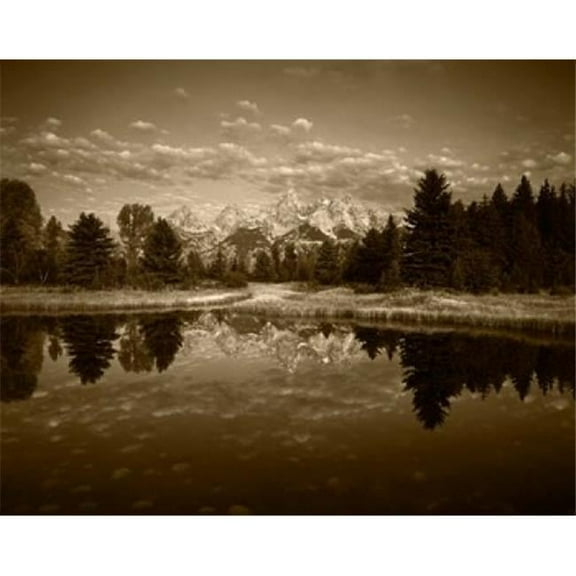 Teton Range & Snake River Grand Teton National Park Wyoming Sepia Print by Adam Jones