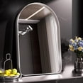 thumbnail image 1 of Tetote  Modern Arch Bathroom Wall Mounted Vanity Mirrors 26x38 - Silver, 1 of 5