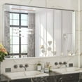thumbnail image 1 of Tetote  Modern Metal Frame Wall Mounted Bathroom Vanity Mirror 48x30 - Silver, 1 of 7
